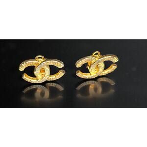Chanel 1993 Ridged CC Clip-On Earrings
